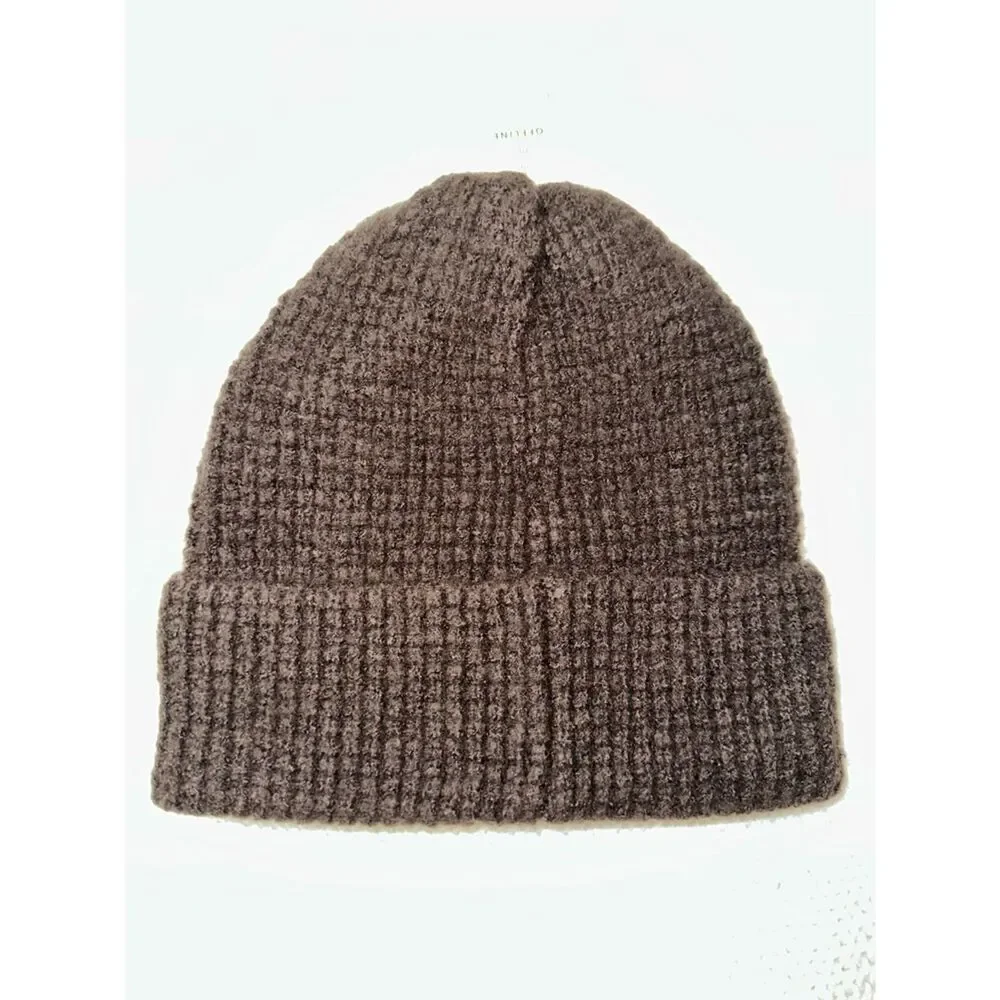 OFFLINE Brown Deep Earth Waffle Knit Beanie Hat